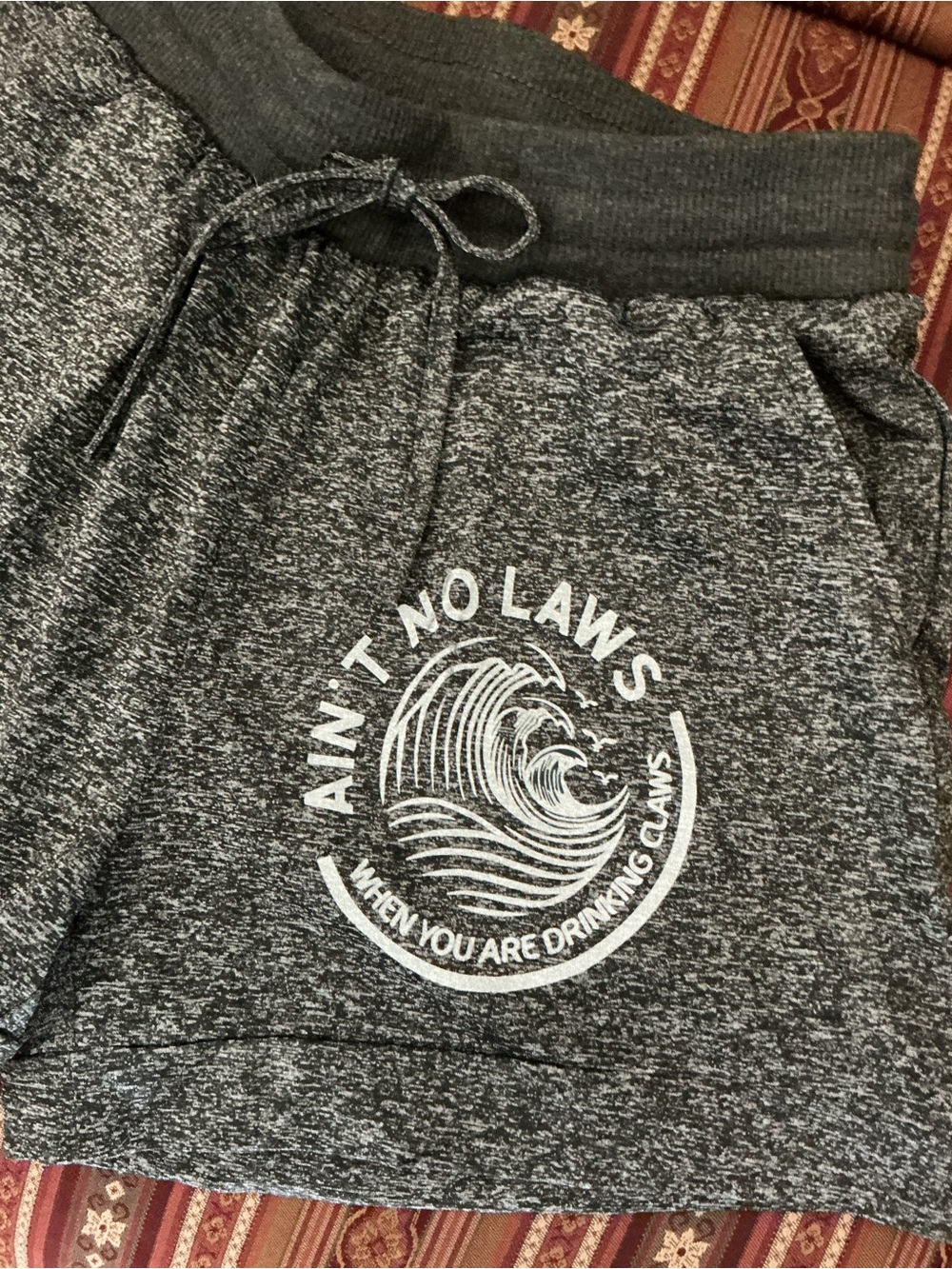 White Claw Heathered Gray Drawstring Shorts S